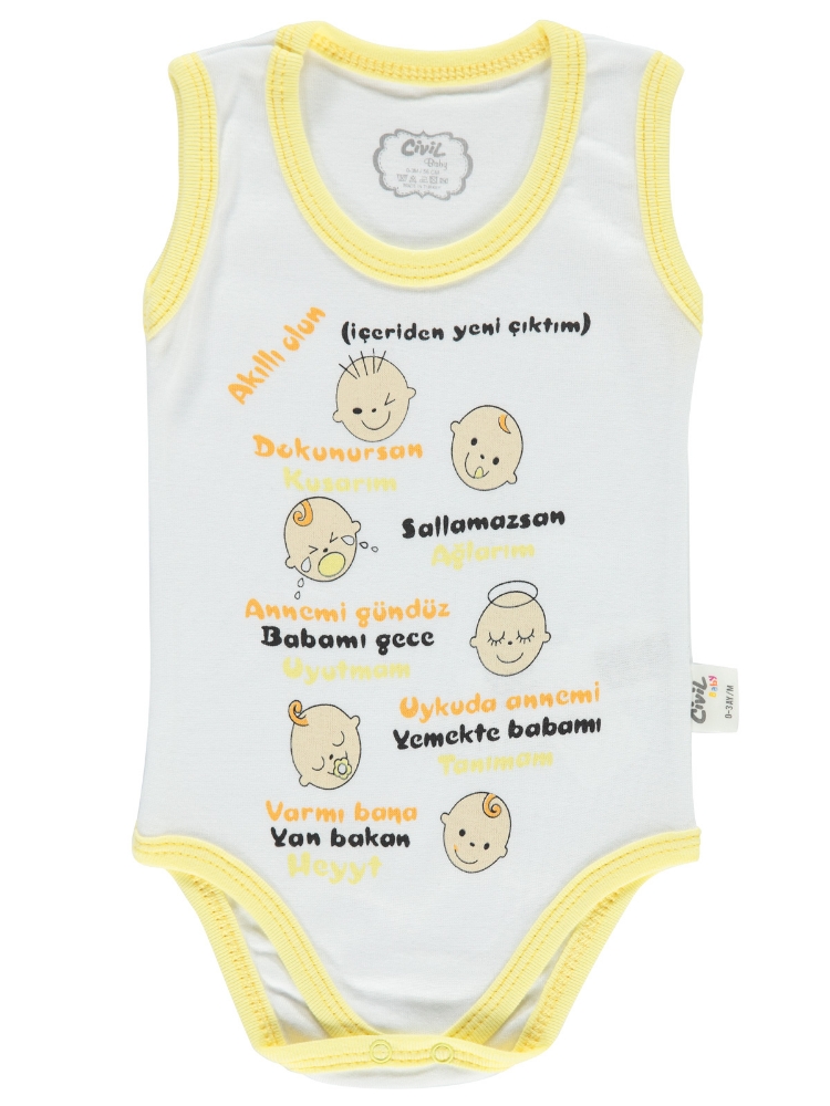 Picture of YELLOW Baby Unisex-Snapsuit-56-62-68-74-80-86 (1-1-1-1-1-1) 6