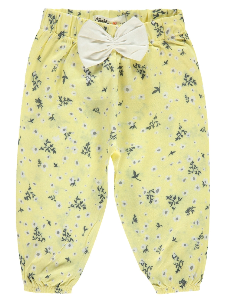 Picture of Wholesale - Civil Baby - Yellow-Black - Baby Girl-Trousers-68-74-80-86 Month (1-1-1-1) 4 Pieces 