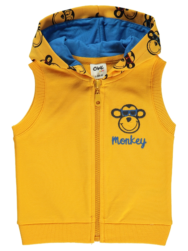 Picture of Wholesale - Civil Baby - Mustard - Baby Boy-Vest-68-74-80-86 Month (1-1-1-1) 4 Pieces 