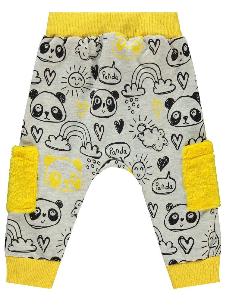 Picture of Wholesale - Civil Baby - Yellow-Black - Baby Girl-Track Pants-68-74-80-86 Month (1-1-1-1) 4 Pieces 