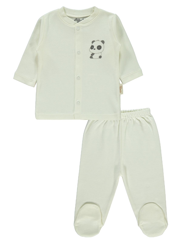 Picture of Wholesale - Civil Baby - Ecru - Baby Unisex-Pajama Set-50-62-68-74 (1-1-1-1) 4 Pieces 