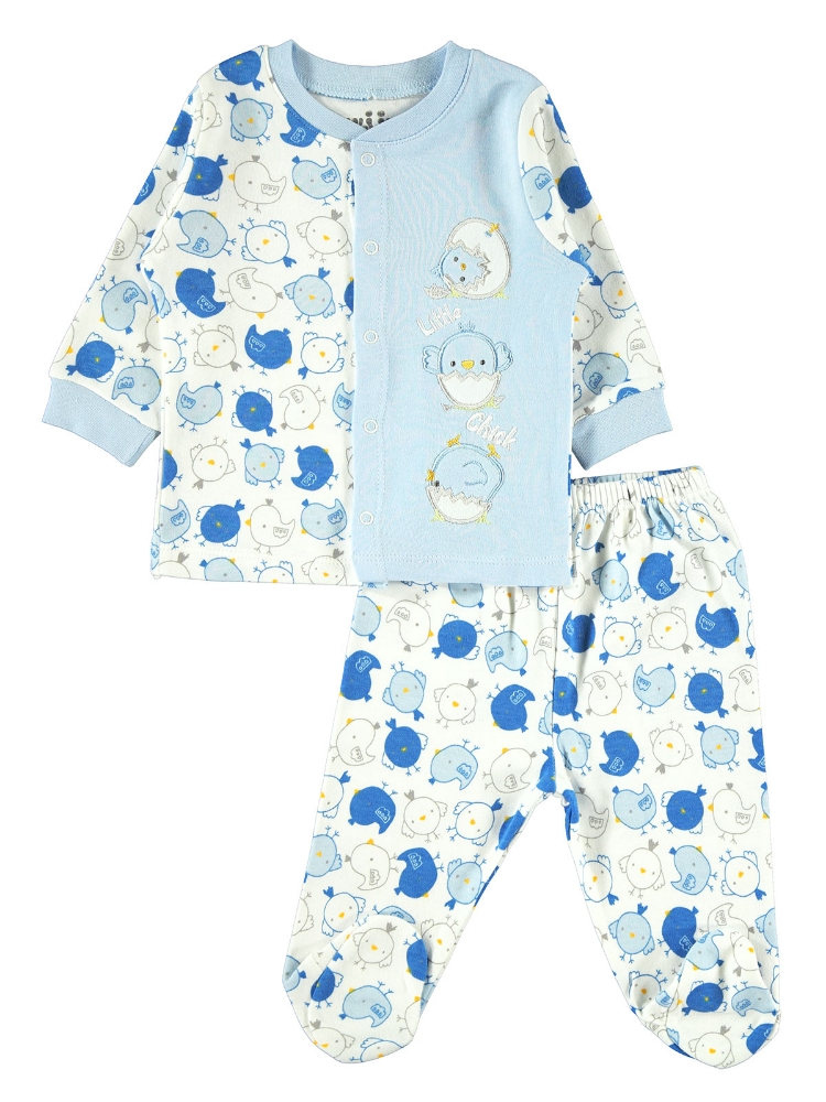 Resim Toptan - Civil Baby - Mavi - Bebek Uniseks-Pijama Takımı-62-68 AY (1-1) 2 Adet 