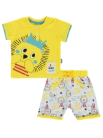 Picture of Wholesale - Minidünya Tekstil - Yellow-Black - Baby Boy-Sets-68-74-80-86 Month (1-1-1-1) 4 Pieces 