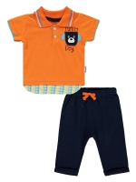 Picture of Wholesale - Minidünya Tekstil - Orange - Baby Boy-Sets-68-74-80-86 Month (1-1-1-1) 4 Pieces 
