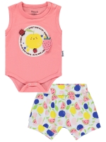 Picture of Wholesale - Minidünya Tekstil - Fuchsia - Baby Girl-Sets-62-68-74-80 Month ( 1-1-1-1) 4 Pieces 