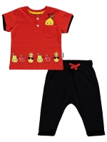 Resim Toptan - Minidünya Tekstil - Kırmızı - Bebek Erkek-Takım-68-74-80-86 AY (1-1-1-1) 4 Adet 
