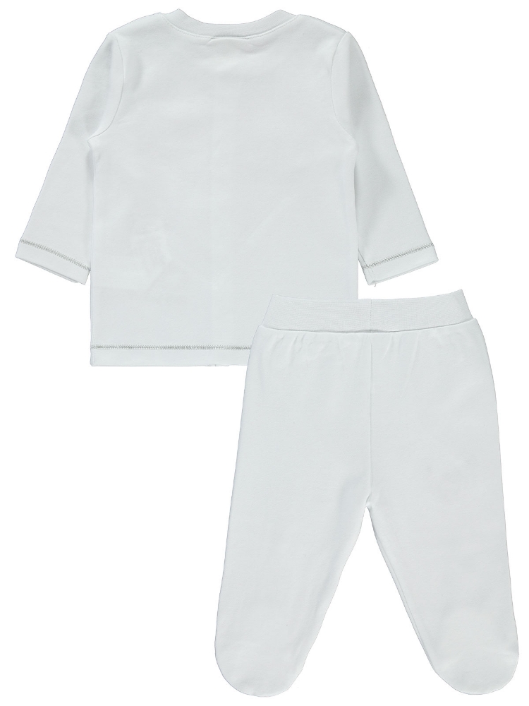 Resim Toptan - Civil Baby - Beyaz - Bebek Uniseks-Pijama Takımı-62-68 AY (1-1) 2 Adet 