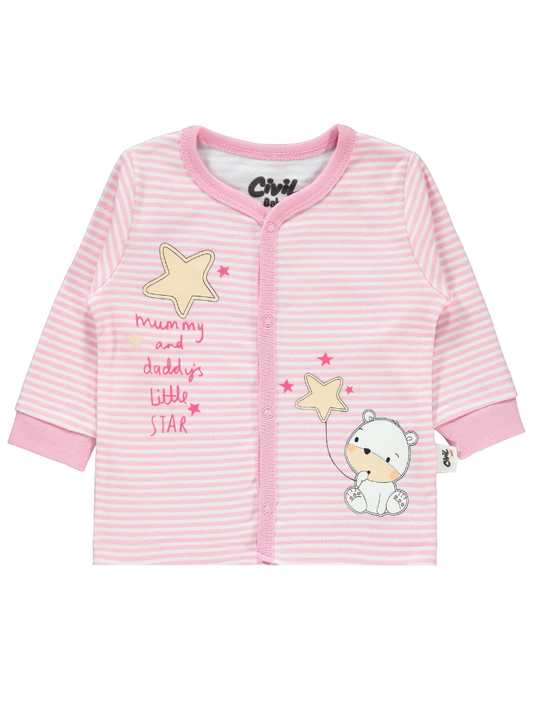 Resim Toptan - Civil Baby - Pembe - Bebek Uniseks-Pijama Takımı-62-68 AY (1-1) 2 Adet 