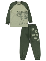 Picture of Wholesale - Civil Boys - Khaki - Boys-Pajama Set-6-7-8-9 Year (1-1-1-1) 4 Pieces 