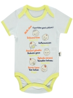 Picture of Wholesale - Civil Baby - Yellow-Black - Baby Unisex-Snapsuit-56-62-68-74-80-86 (1-1-1-1-1-1) 6 Pieces 