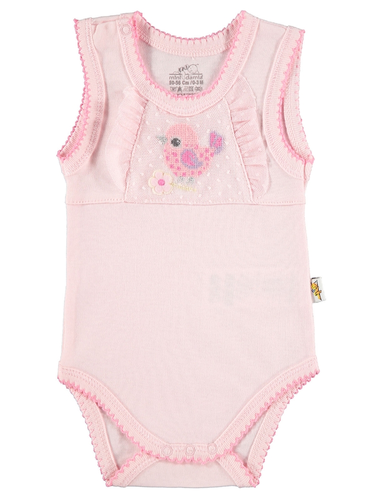 Picture of Wholesale - Minidamla-Lüks Tekin - Pink - Baby Girl-Snapsuit-50-56-62-68-74 (1-1-1-1-1) 5 Pieces 