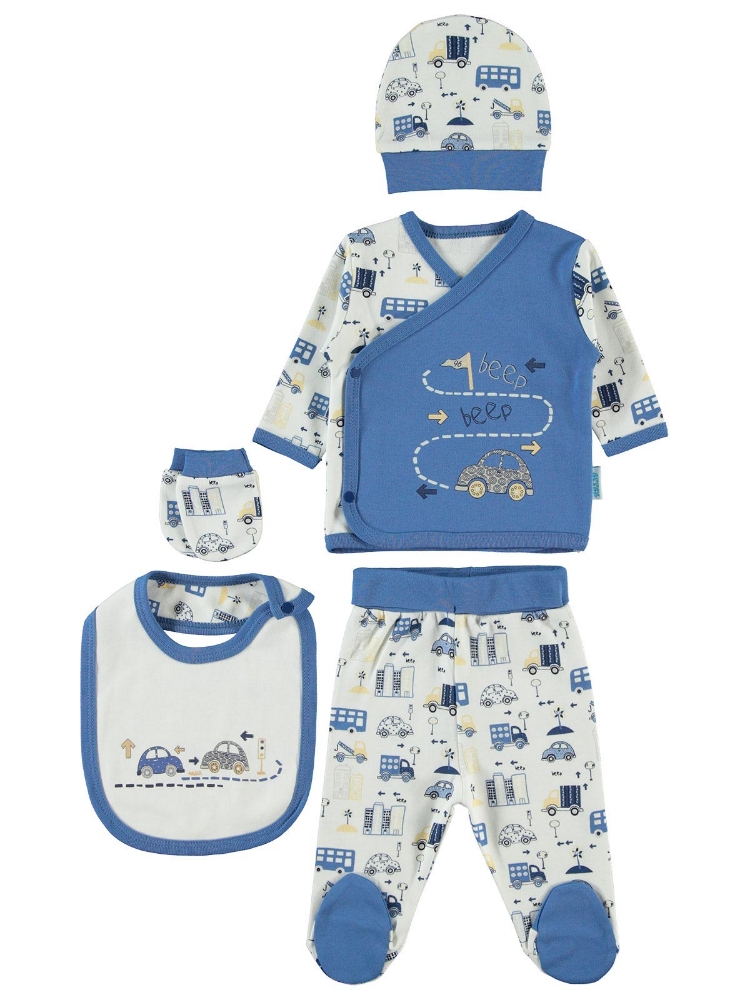 Resim Toptan - Civil Baby - Mavi - Bebek Erkek-Zıbın Takımları-50 AY (4 LU) 4 Adet 