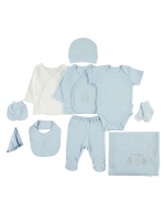 Picture of Wholesale - Babycenter - Blue - Baby Unisex-Snapsuit Sets-50 Month (1) 1 Pieces 