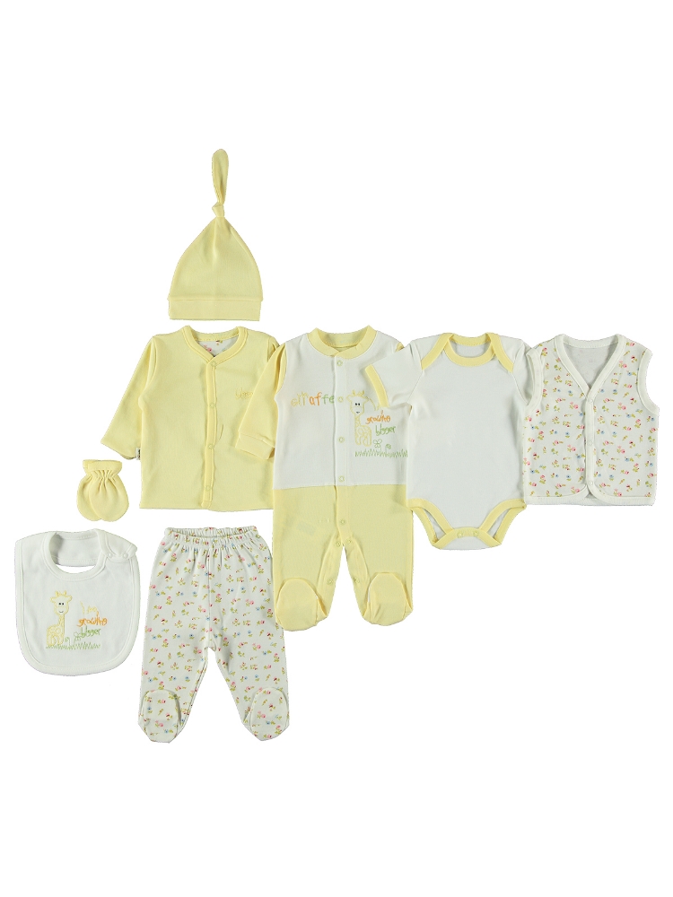 Picture of Wholesale - Civil Baby - Yellow-Black - Baby Unisex-Snapsuit Sets-S Size (Of 2) 2 Pieces 