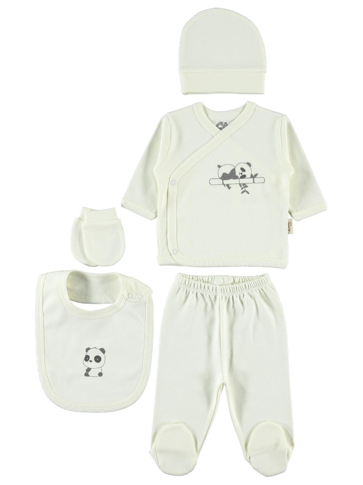 Picture of Wholesale - Civil Baby - Ecru - Baby Unisex-Snapsuit Sets-50 Month (Of 2 ) 2 Pieces 
