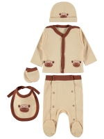 Picture of Wholesale - Civil Baby - Milkybrown - Baby Boy-Snapsuit Sets-48 Month (Of 4 ) 4 Pieces 