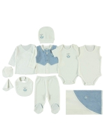 Picture of Wholesale - Tafyy - Blue - Baby Boy-Snapsuit Sets-56 Size (1) 1 Pieces 