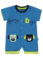 Picture of Wholesale - Minidünya Tekstil - Blue - Baby Boy-Bodysuit-62-68-74-80 Month ( 1-1-1-1) 4 Pieces 