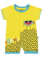 Picture of Wholesale - Minidünya Tekstil - Yellow-Black - Baby Boy-Bodysuit-62-68-74-80 Month ( 1-1-1-1) 4 Pieces 