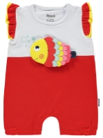 Picture of Wholesale - Minidünya Tekstil - Red - Baby Girl-Bodysuit-56-62-68-74 (1-1-1-1) 4 Pieces 