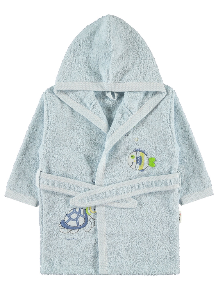 Picture of Wholesale - Civil Baby - Blue - Baby Boy-Bathrobe-S Size (Of 2) 2 Pieces 
