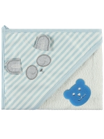 Picture of Wholesale - Minidamla-Lüks Tekin - Blue - Baby Unisex-Towel-S Size (Of 1) 1 Pieces 