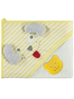 Picture of Wholesale - Minidamla-Lüks Tekin - Yellow-Black - Baby Unisex-Towel-S Size (Of 1) 1 Pieces 