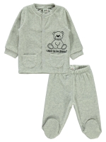 Picture of Wholesale - Civil Baby - Greymarl - Baby Unisex-Pajama Set-62-68-74 (1-1-1) 3 Pieces 