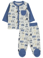 Resim Toptan - Civil Baby - Mavi - Bebek Erkek-Pijama Takımı-56-62-68 AY (1-1-1) 3 Adet 