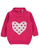 Picture of Wholesale - Civil Baby - Fuchsia - Baby Girl-Sweater-68-74-80-86 Size (1-2-3-3) 9 Pieces 
