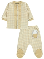 Resim Toptan - Civil Baby - Sütlükahve - Bebek Uniseks-Pijama Takımı-62-68 AY (1-1) 2 Adet 