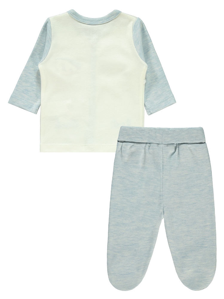 Picture of Wholesale - Civil Baby - Blue-Marl - Baby Boy-Pajama Set-50-62-68 (1-1-1) 3 Pieces 
