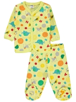 Resim Toptan - Civil Baby - Sarı - Bebek Erkek-Pijama Takımı-56-62 (1-1) 2 Adet 