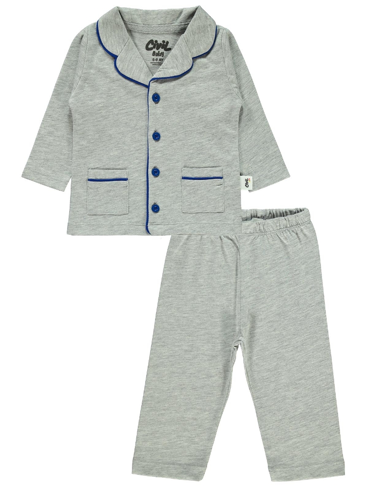 Picture of Wholesale - Civil Baby - Greymarl - Baby Boy-Pajama Set-68-74-80-86 Month (1-1-1-1) 4 Pieces 