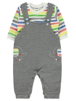 Picture of Wholesale - Civil Baby - Grey - Baby Boy-Dungarees-56-62 (1-1) 2 Pieces 