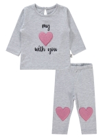 Picture of Wholesale - Civil Baby - Snow Marl - Baby Girl-Sets-68-74-80-86 Month (1-1-1-1) 4 Pieces 