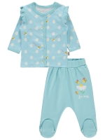 Picture of Wholesale - Civil Baby - Nile Green - Baby Girl-Pajama Set-56-62-68-74 (1-1-1-1) 4 Pieces 
