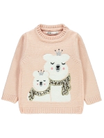 Picture of Wholesale - Civil Girls - Pink-Marl - Girls-Sweater-2-3-4-5 Year (1-1-1-1) 4 Pieces 