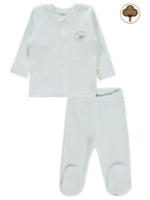 Resim Toptan - Civil Baby - Beyaz - Bebek-Pijama Takımı-50 AY (1) 1 