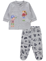 Picture of Wholesale - Civil Baby - Snow Marl - -Pajama Set-56-62-68-74 (1-1-1-1) 4 Pieces 